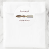 Roughing Gouge Houtdraaien Gepersonaliseerd Sticke Ronde Sticker (Tas)