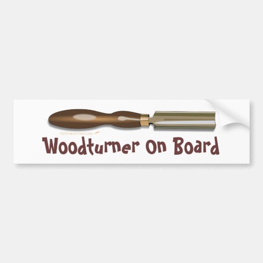 Roughing Gouge Woodturner aan boord Bumpersticker (Voorkant)