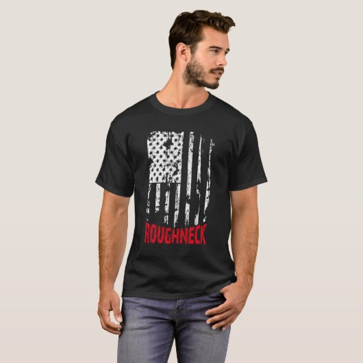 Roughneck Amerikaanse vlag olieveld T-shirt (Voorkant volledig)