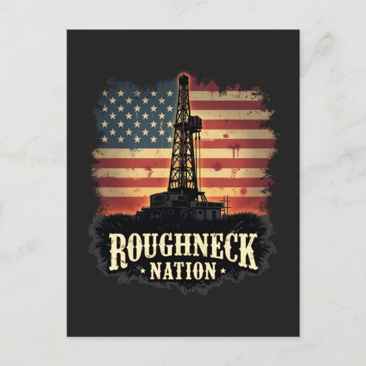 Roughneck Nation Olieveld Amerikaanse werknemer Feestdagenkaart (Voorkant)