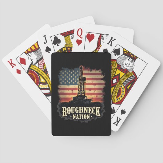 Roughneck Nation Olieveld Amerikaanse werknemer Pokerkaarten (Achterkant)