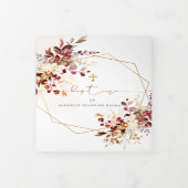 Rouille d'Oranje Feuillage Aquarelle Bapteme Drieluik Uitnodiging (Cover)