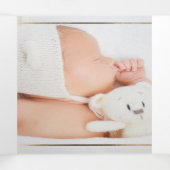 Rouille d'Oranje Feuillage Aquarelle Bapteme Drieluik Uitnodiging (Binnenkant midden)