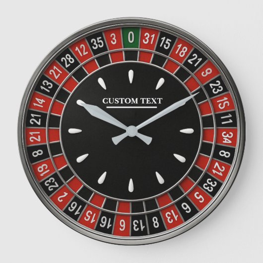 Roulette casino game room wheel Vegas style Grote Klok (Voorkant)