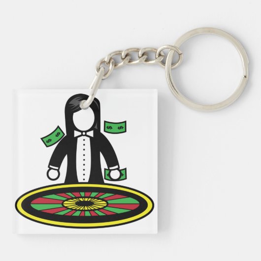 Roulette Dealer Sleutelhanger (Achterkant)