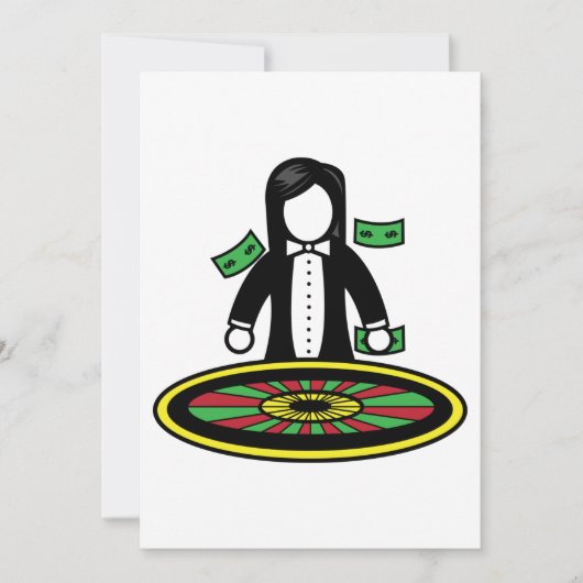 Roulette Dealer Uitnodigingen (Voorkant)