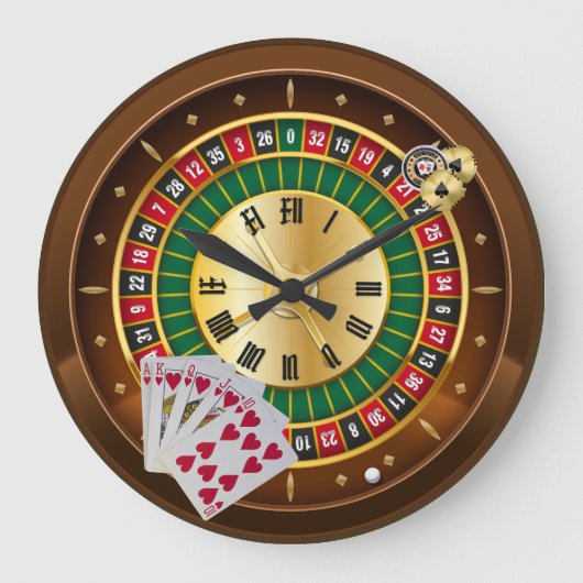 roulette en kaartenmuurklok grote klok (Voorkant)