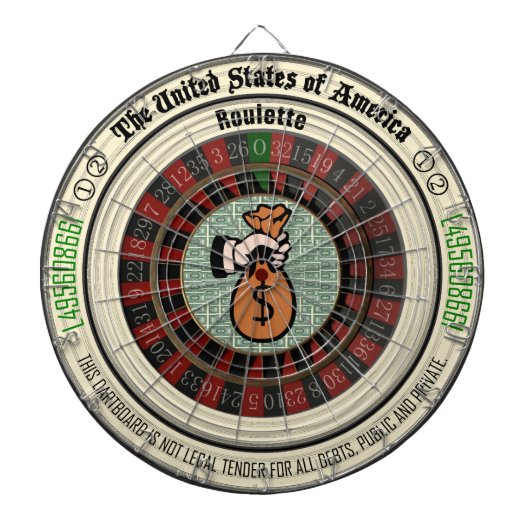 Roulette Money Art Dartbord (Voorkant)