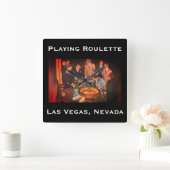  Roulette Scene, Las Vegas, Nevada Vierkante Klok (Huis)