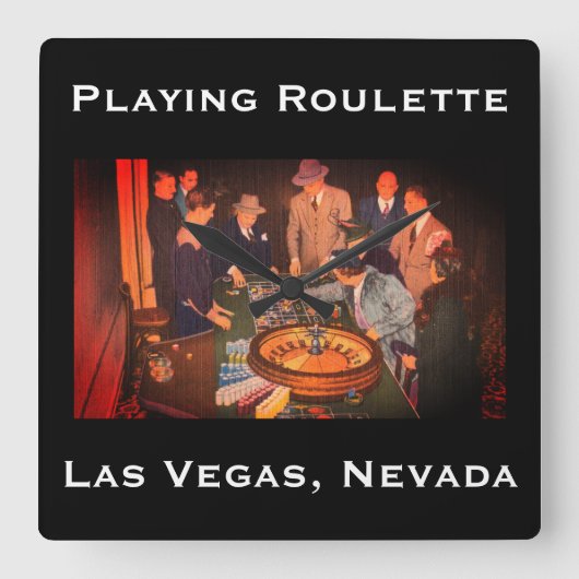  Roulette Scene, Las Vegas, Nevada Vierkante Klok (Voorkant)