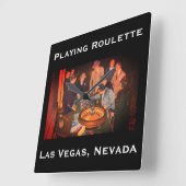  Roulette Scene, Las Vegas, Nevada Vierkante Klok (Hoek)