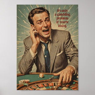  roulette speler poster met quote
