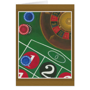 Roulette-tabel met chips en wiel