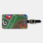 Roulette-tabel met chips en wiel bagagelabel (Voorkant horizontaal)