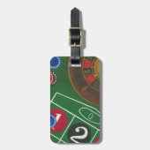 Roulette-tabel met chips en wiel bagagelabel (Voorkant verticaal)