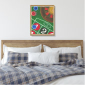 Roulette-tabel met chips en wiel canvas afdruk (Insitu (Slaapkamer))
