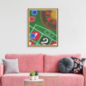 Roulette-tabel met chips en wiel canvas afdruk (Insitu (Woonkamer))