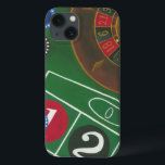Roulette-tabel met chips en wiel Case-Mate iPhone case<br><div class="desc">Het draaiende wiel houdt al macht op de rouletlijst, maar de macht van dit schilderij is in de levensechte afbeelding van een casino scène. De groene van het vilt en de kleur van de chips zetten je aan tafel, wachtend op je weddenschap om af te betalen. Koop vandaag nog uw...</div>