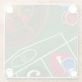 Roulette-tabel met chips en wiel glazen onderzetter (Achterkant)