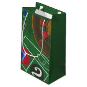 Roulette-tabel met chips en wiel klein cadeauzakje (Achterkant Gekanteld)