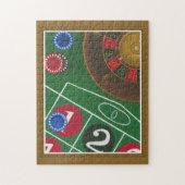 Roulette-tabel met chips en wiel legpuzzel (Verticaal)