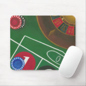 Roulette-tabel met chips en wiel muismat (Met muis)