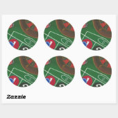 Roulette-tabel met chips en wiel ronde sticker (Vel)