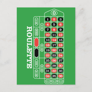 Roulette Table - Casino Gamble to Win Briefkaart