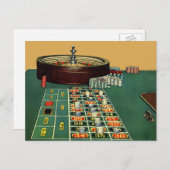  Roulette Table Casino Game, Gambling Chips Briefkaart (Voorkant / Achterkant)