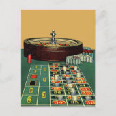 Roulette Table Casino Game, Gambling Chips Briefkaart (Voorkant)