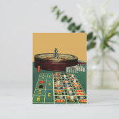 Roulette Table Casino Game, Gambling Chips Briefkaart (Staand voorkant)