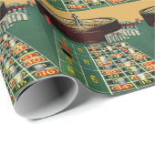 Roulette Table Casino Game, Gambling Chips Cadeaupapier (Rol Hoek)