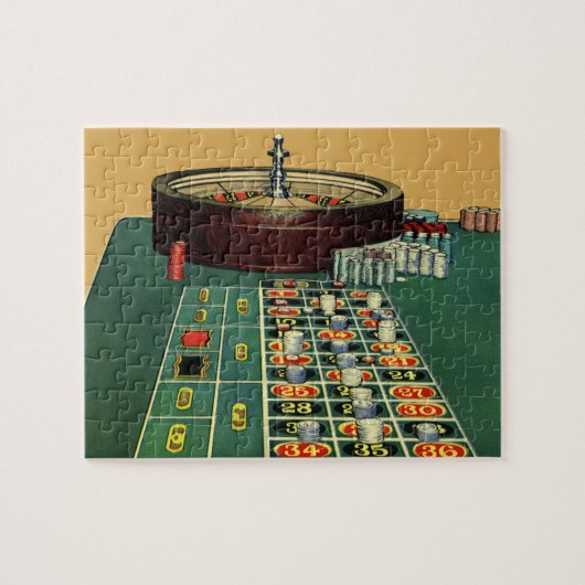  Roulette Table Casino Game, Gambling Chips Legpuzzel (Horizontaal)