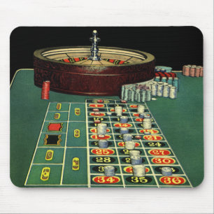 Roulette Table Casino Game, Gambling Chips Muismat