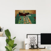  Roulette Table Casino Game, Gambling Chips Poster (Thuiskantoor)