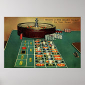 Roulette Table Casino Game, Gambling Chips Poster (Voorkant)