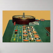  Roulette Table Casino Game, Gambling Chips Poster (Voorkant)