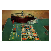 Roulette Table Casino Game, Gambling Chips Poster (Voorkant)