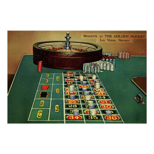 Roulette Table Casino Game, Gambling Chips Poster (Voorkant)