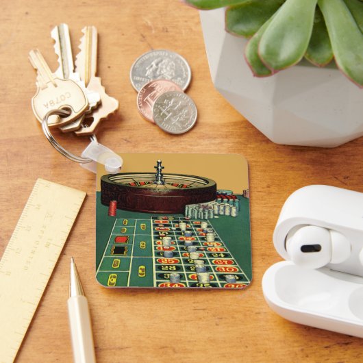  Roulette Table Casino Game, Gambling Chips Sleutelhanger (Bureau)