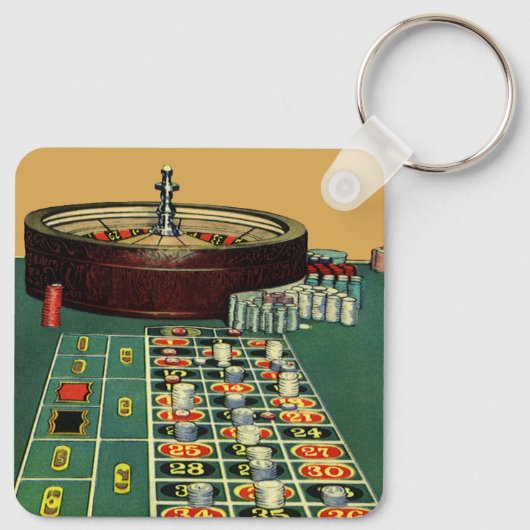  Roulette Table Casino Game, Gambling Chips Sleutelhanger (Achterkant)