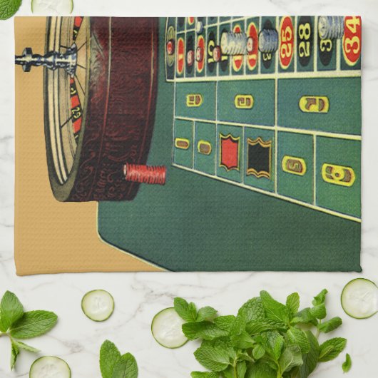  Roulette Table Casino Game, Gambling Chips Theedoek (Gevouwen)