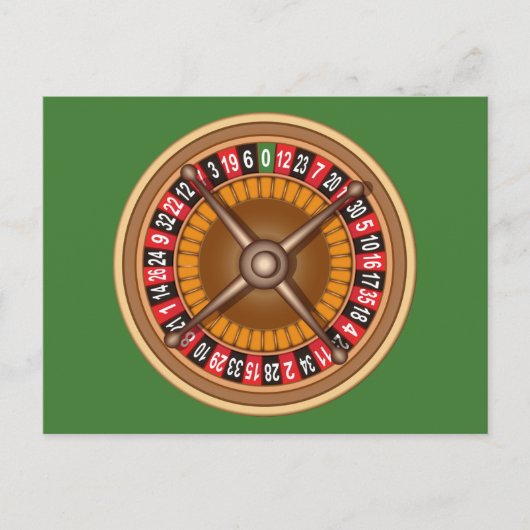 Roulette Wheel aangepast briefkaart (Voorkant)