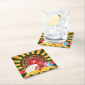 Roulette Wheel en Casino Cards, Dice en Chips Kartonnen Onderzetters (Insitu)