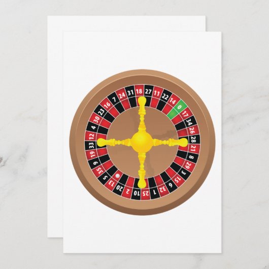 Roulette Wheel Invitations Kaart (Voorkant / Achterkant)