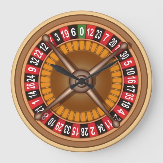 Roulette Wheel wall clock Grote Klok (Voorkant)
