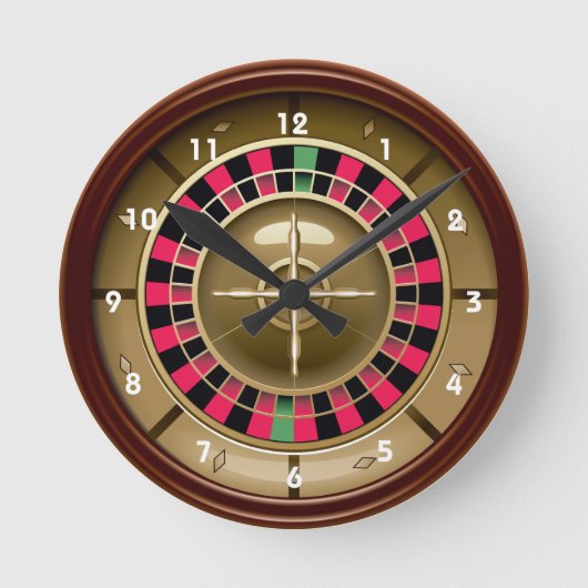 Roulette Wheel Wall Clock Ronde Klok (Voorkant)