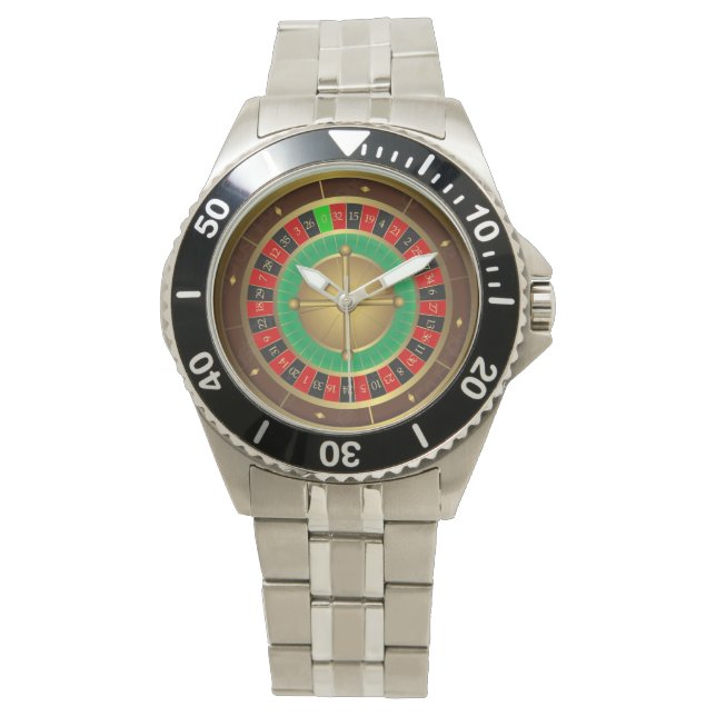 Roulette wiel roestvrij staal horloge (Voorkant)