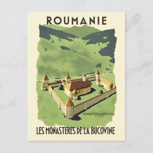 Roumanie Romania Vintage Poster 1930s Briefkaart (Voorkant)