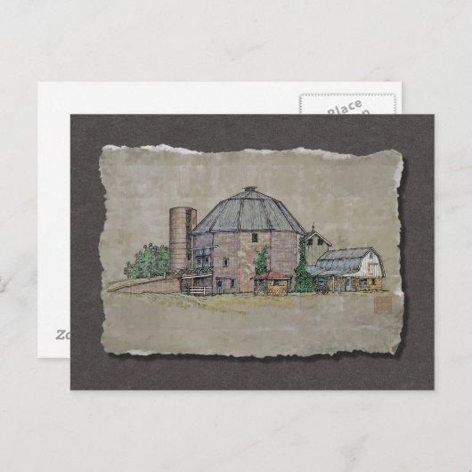 Round Barn Briefkaart (Voorkant / Achterkant)